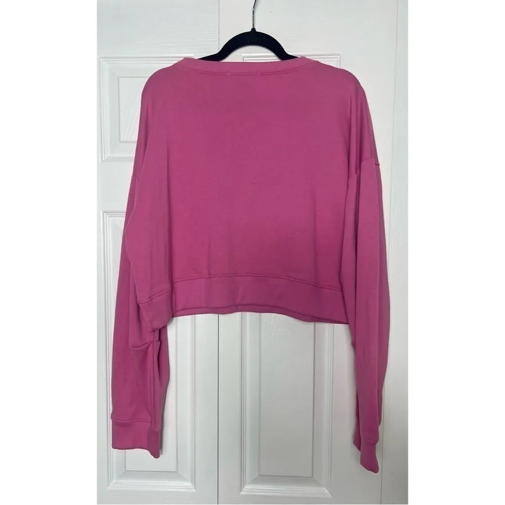 Missguided Rose Pink Romeo Cropped Pullover Relaxed Sweatshirt Size 12 Large - Image 9