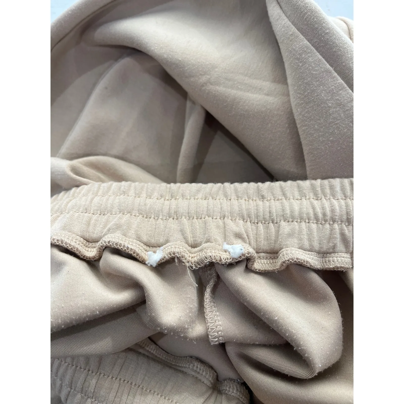 Women's Lounge Pants lot of 2 black and Beige Drawstring‎ Waist Casual Comfy Size L - Image 6