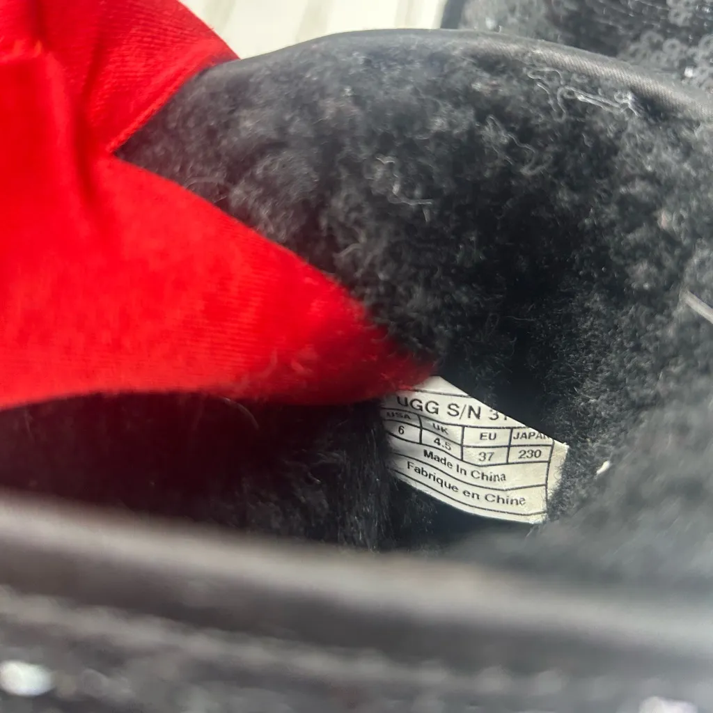 UGG Classic Short Chunky Sequin Black Boots Women’s Size 6 - Image 4