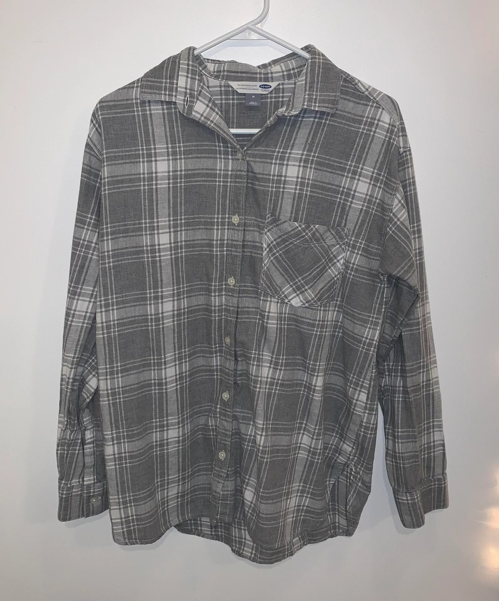 Old Navy grey & white flannel - m - Image 2