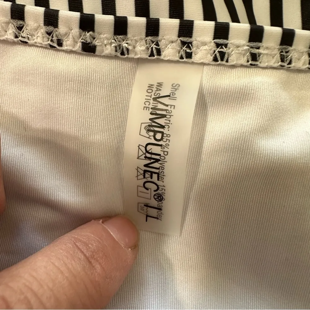 VIMPUNEC Ruffle One Shoulder Swimsuits for Women Cute High Waisted Two Piece Black Size L - Image 3