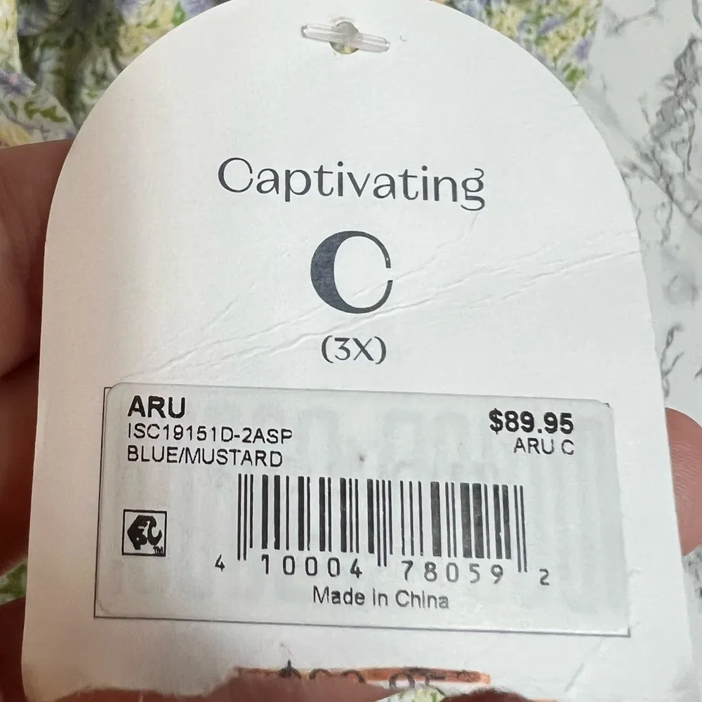 NWT Arula Claire mini dress Sz 3X Blue yellow floral - Image 8