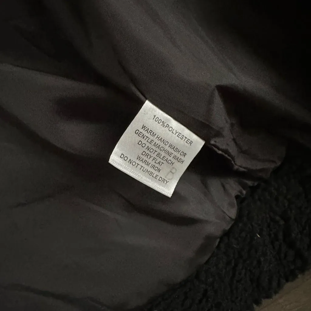 I Am Gia Women’s Black Extra Small Teddy Pixie Sherpa Zip Up Jacket Size XS - Image 5