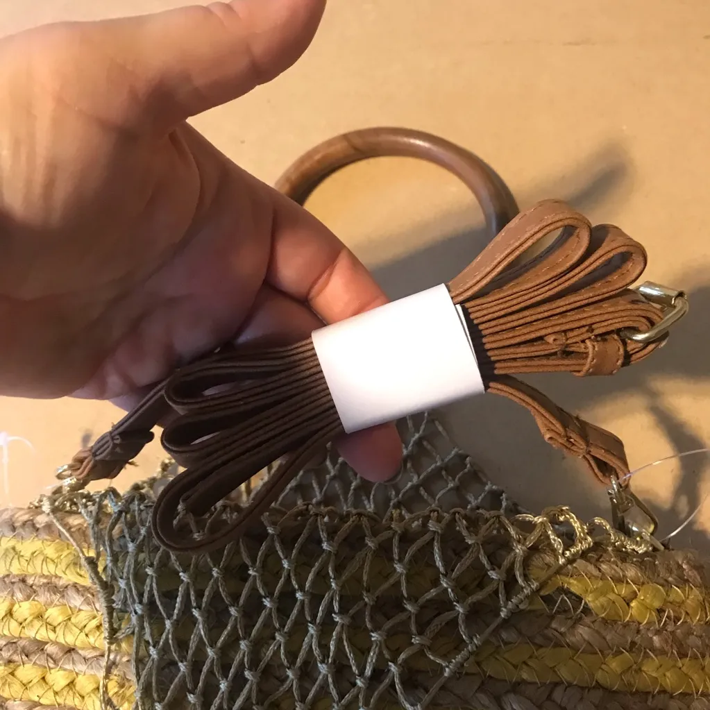 NANETTE LEPORE YELLOW & BEIGE STRAW BAG WITH WOODEN HANDLE "CLEMENTINE" - Image 9