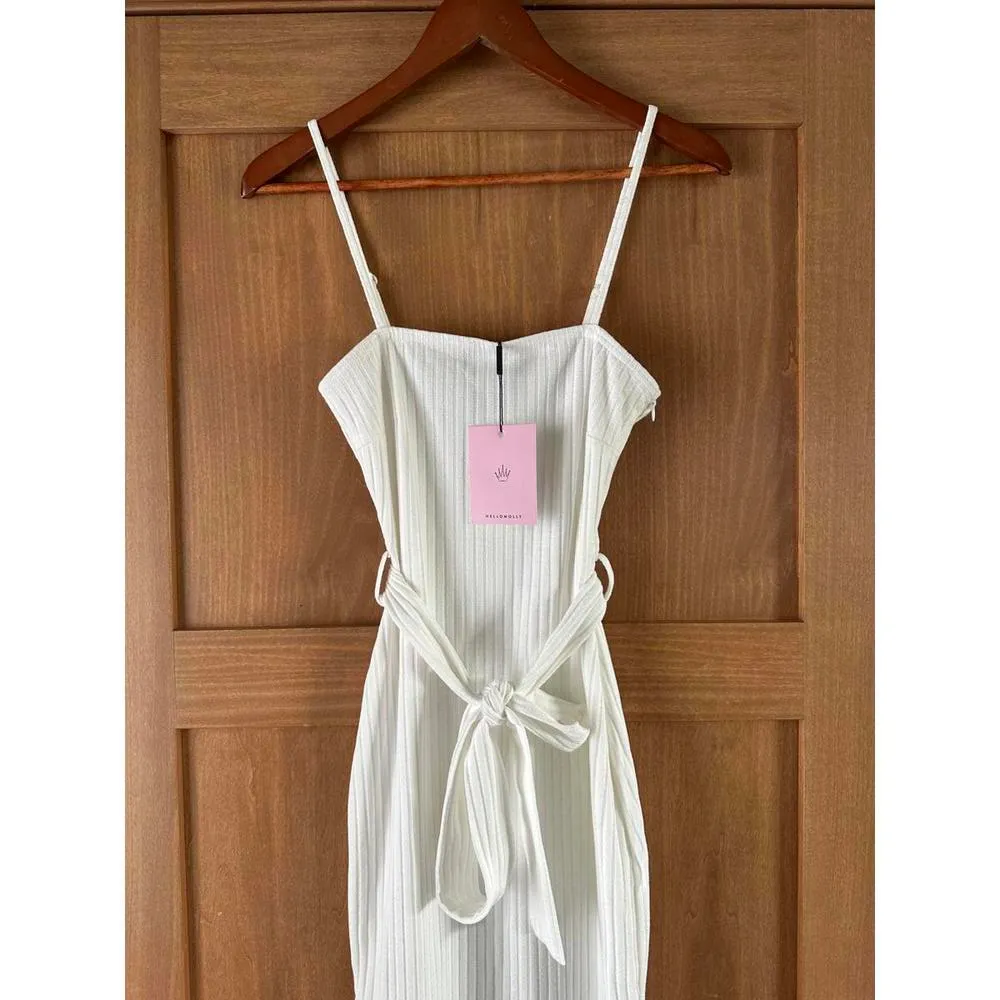 NWT Hello Molly Ways I Loved You Knit Midi Dress White Ribbed Women’s size 4​ - Image 5