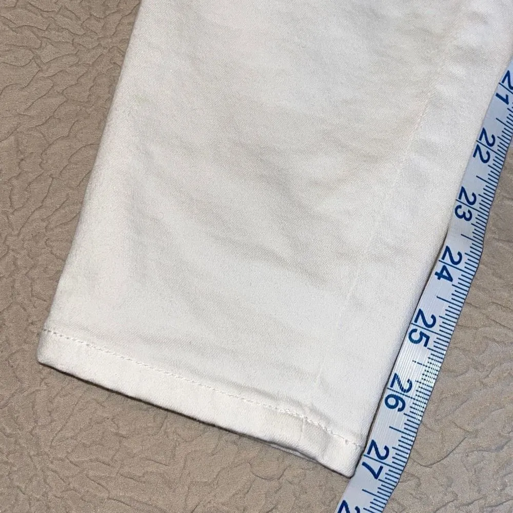 White House Black Market Skinny Cropped Distressed Jeans Stretch Slightly Off Wh - Image 12