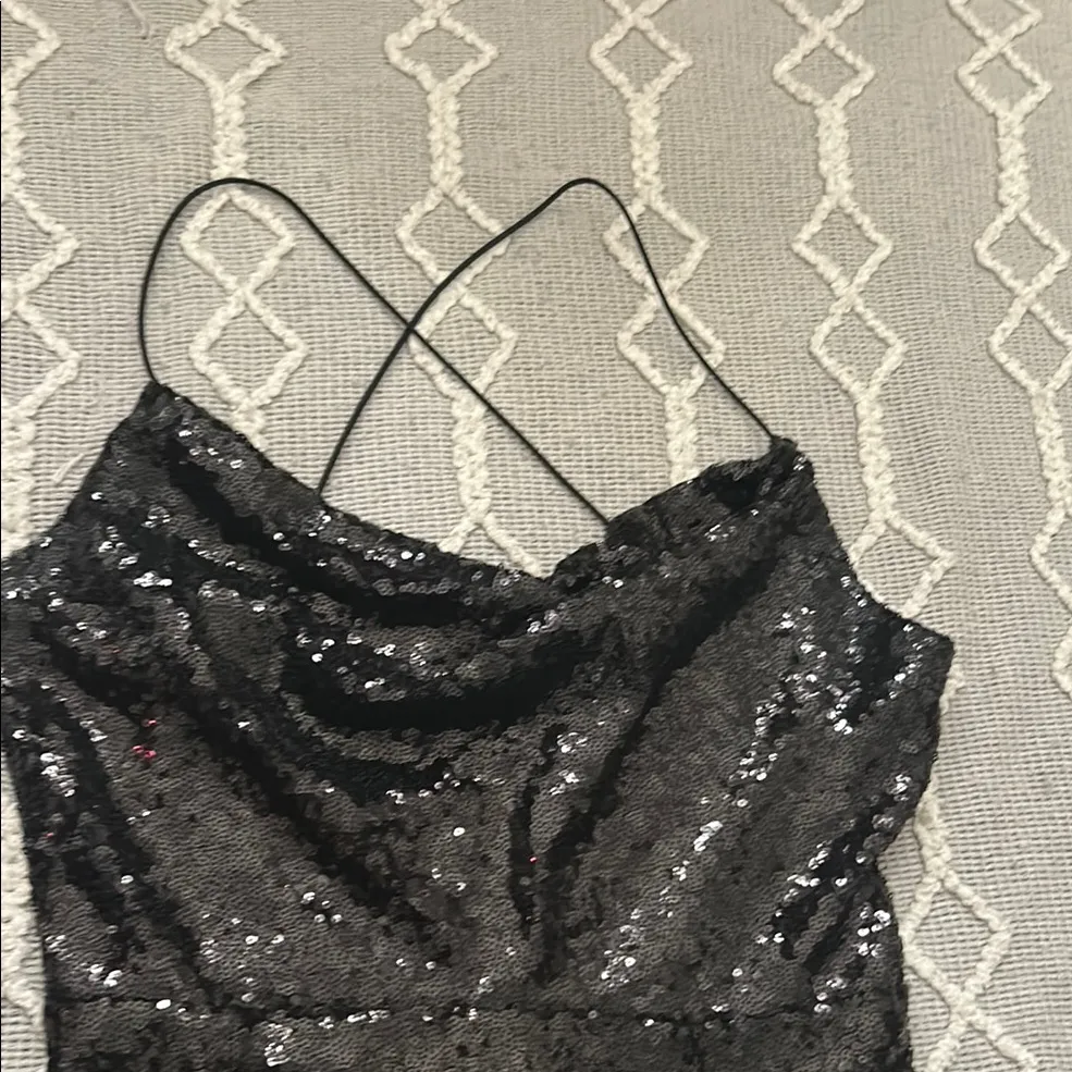 Windsor Black Sequin Prom Dress - Image 3