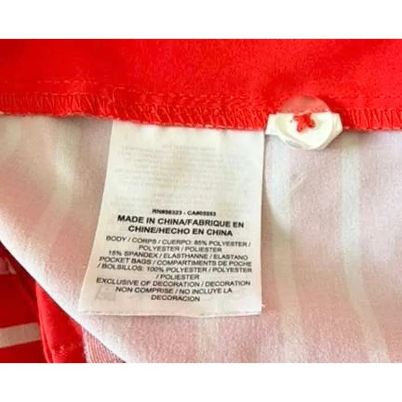 Nike Women's Dri-Fit Shorty Printed Golf Shorts in Crimson/White Stripes sz. 14 - Image 9