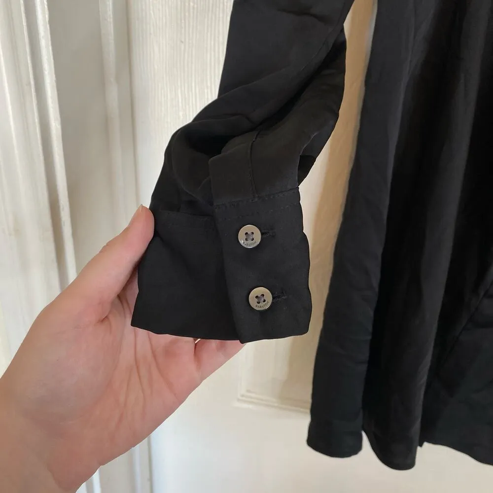 ARITZIA Babaton Collaborate Satin Mini Shirt Dress Black Size XS Office Siren - Image 7