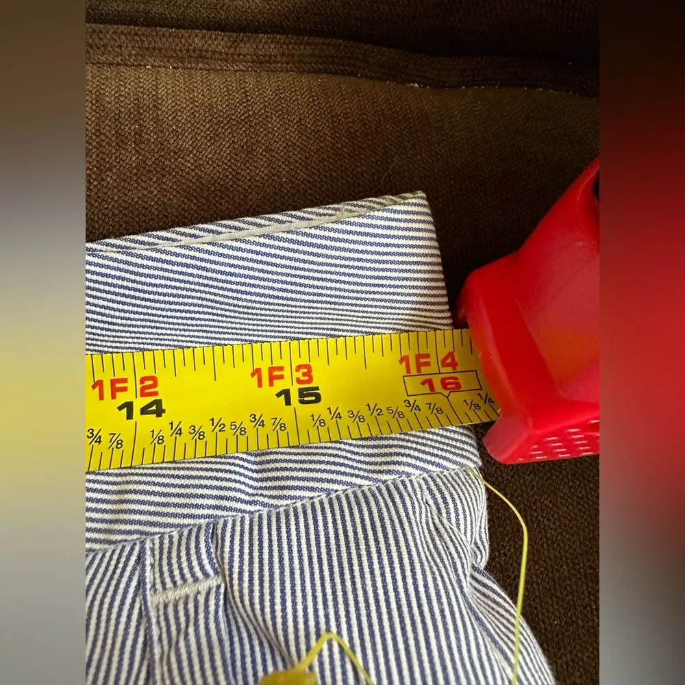 L.L Bean White And Blue Strip Summer  Midi Skirt SZ 6 Front And Back Poc… - Image 12