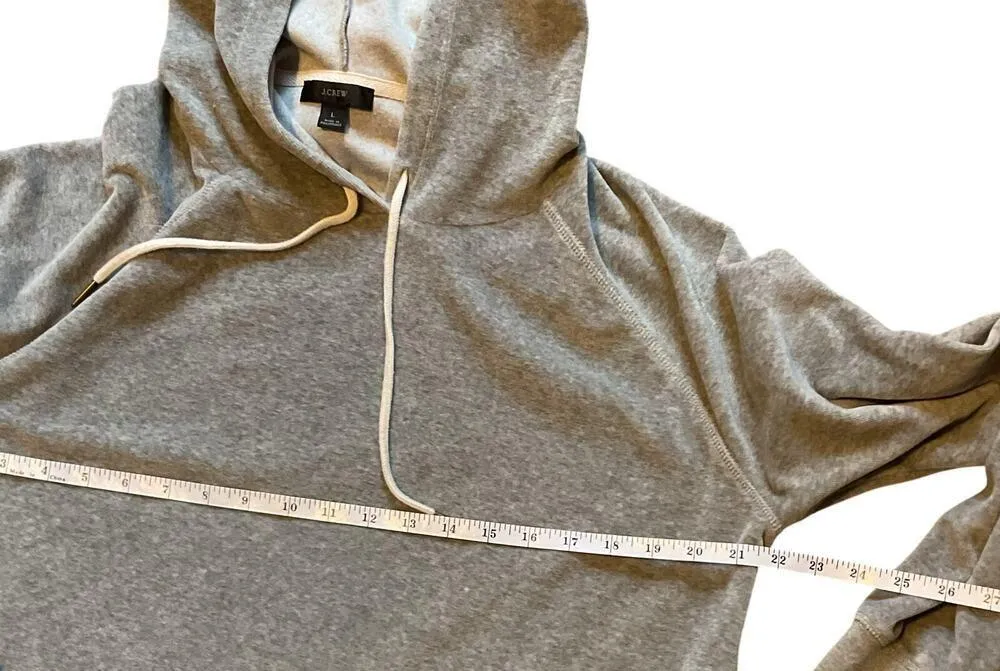I. Crew Women’s Velour Pullover Hoodie. Gray. Size Large Gray - Image 5