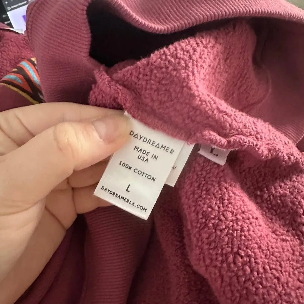 Daydreamer Def Leppard Too Late For Love Pullover Hoodie Pink Size Large - Image 2