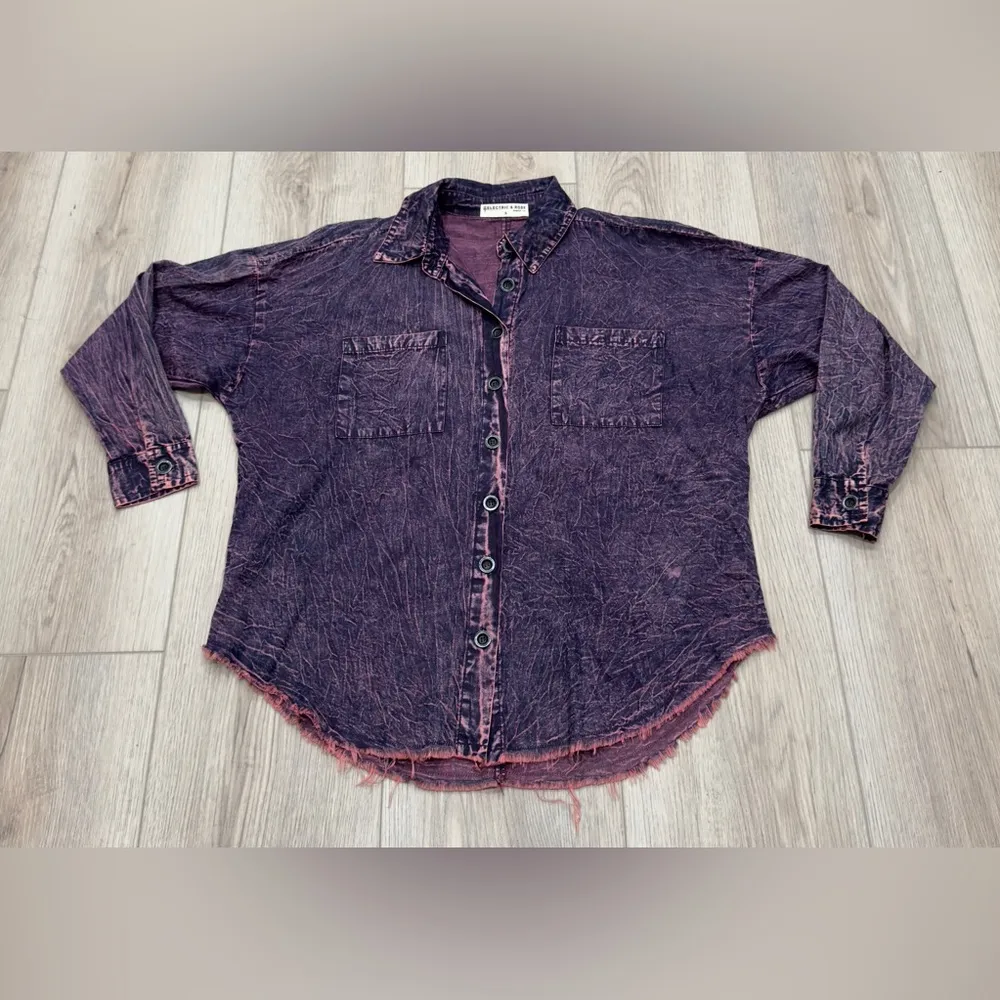 Electric & Rose Elliot Dresshirt Acid Denim. 100% cotton. 💜💟 Purple - Image 8