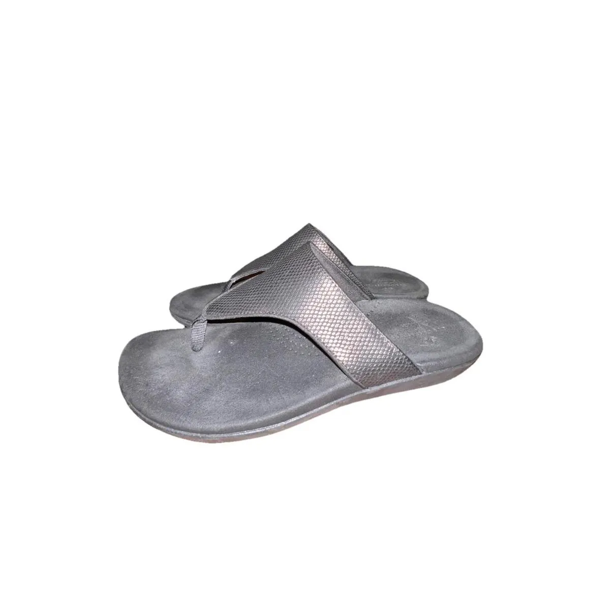 Clarks Women's 8 Brio Vibe Cloudsteppers Black Snake Texture Thong Sandal - Image 3