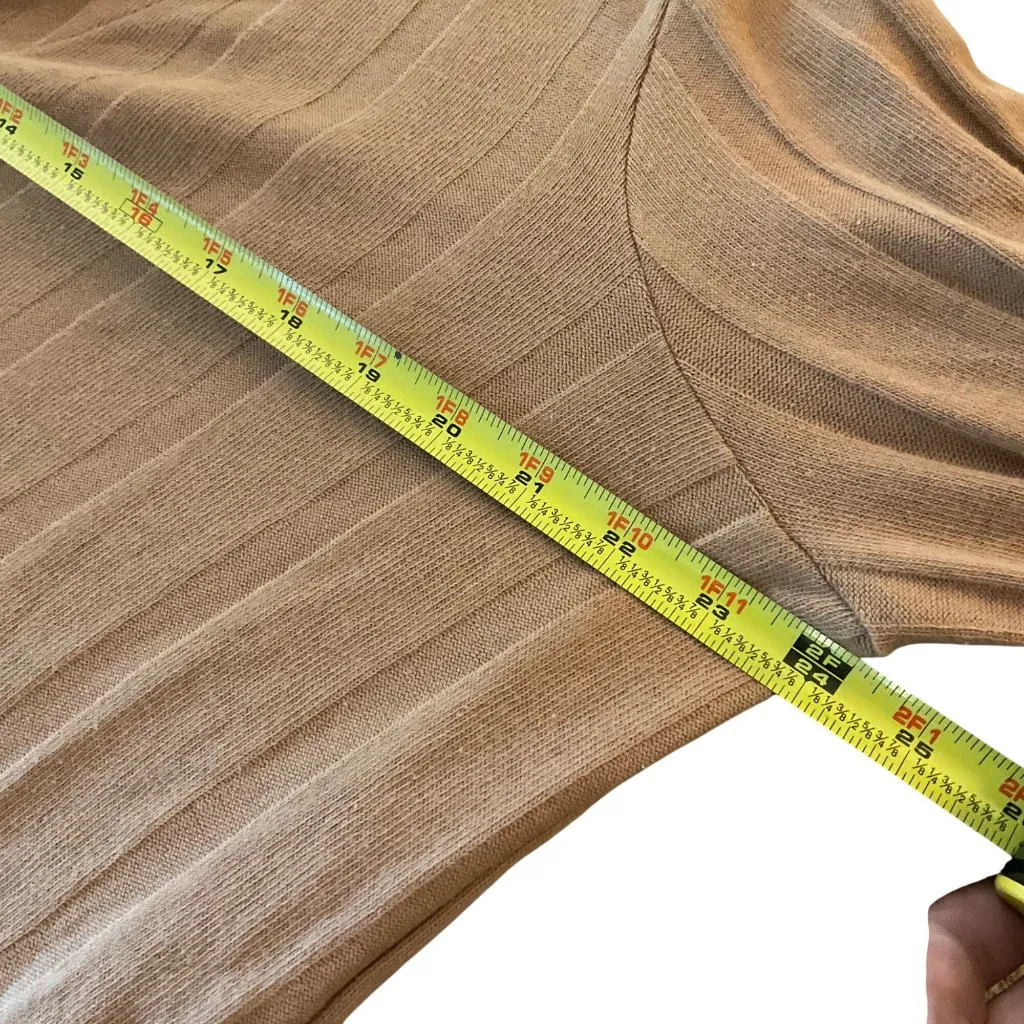 Madewell Ribbed Camel Cardigan V-Neck Long Sleeve Button-Front Womens Size L - Image 6