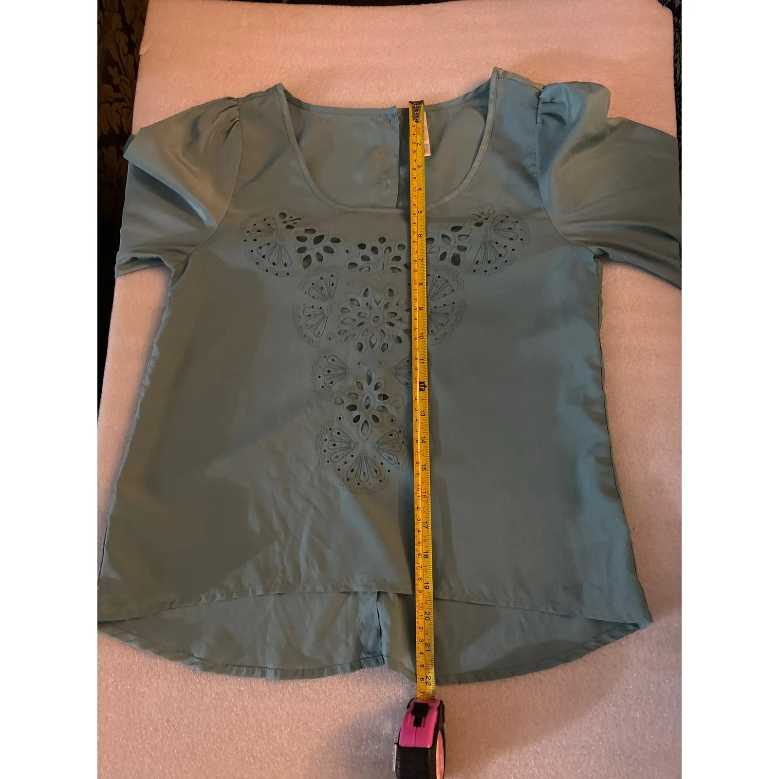 Xhilaration Women's Blue Cut Out Blouse XS Bohemian Castlecore Corporate Siren - Image 7