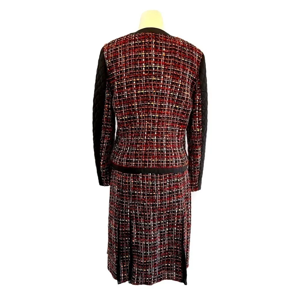 CARLISLE Wool Blend Multicolored Tweed Jacket & Skirt Set Size 10 - Image 9
