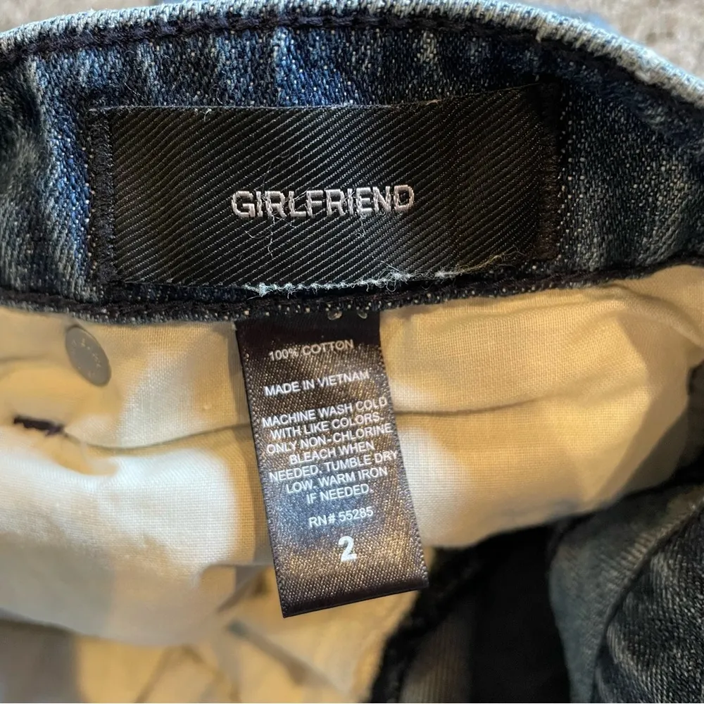 Express Distressed Girlfriend Cropped Denim Jeans 2 - Image 4