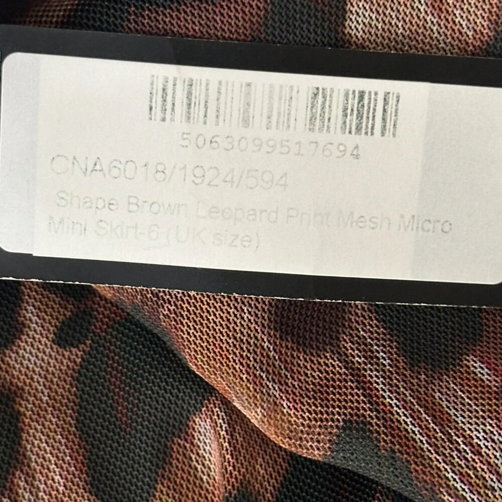 NWT PrettyLittleThing Micro Mini Skirt Womens 2 Brown Leopard Print Mesh Y2K - Image 6