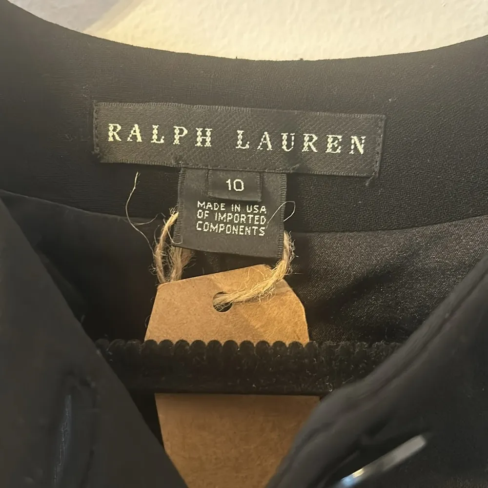 Vintage Ralph Lauren Black Bolero Button Front Cropped Jacket Size 10 - Image 3