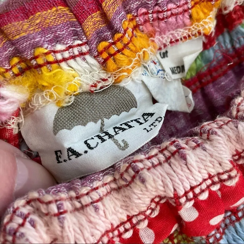 Vintage 70s F.A. Chatta Patchwork Stripe Maxi Skirt M Multiple Size M - Image 8