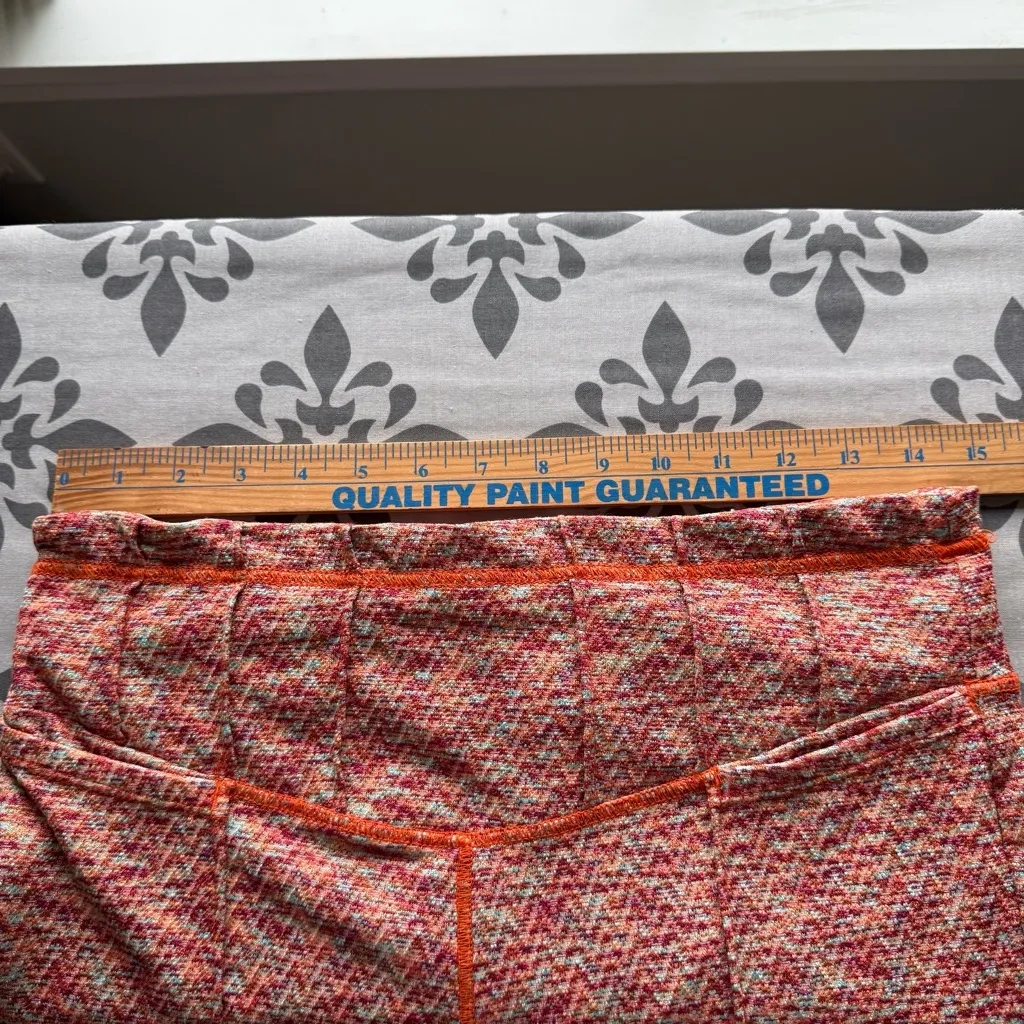 FP Movement by Free People Flow Flare Knit High Rise Marled Orange Leggings US L Size L - Image 5