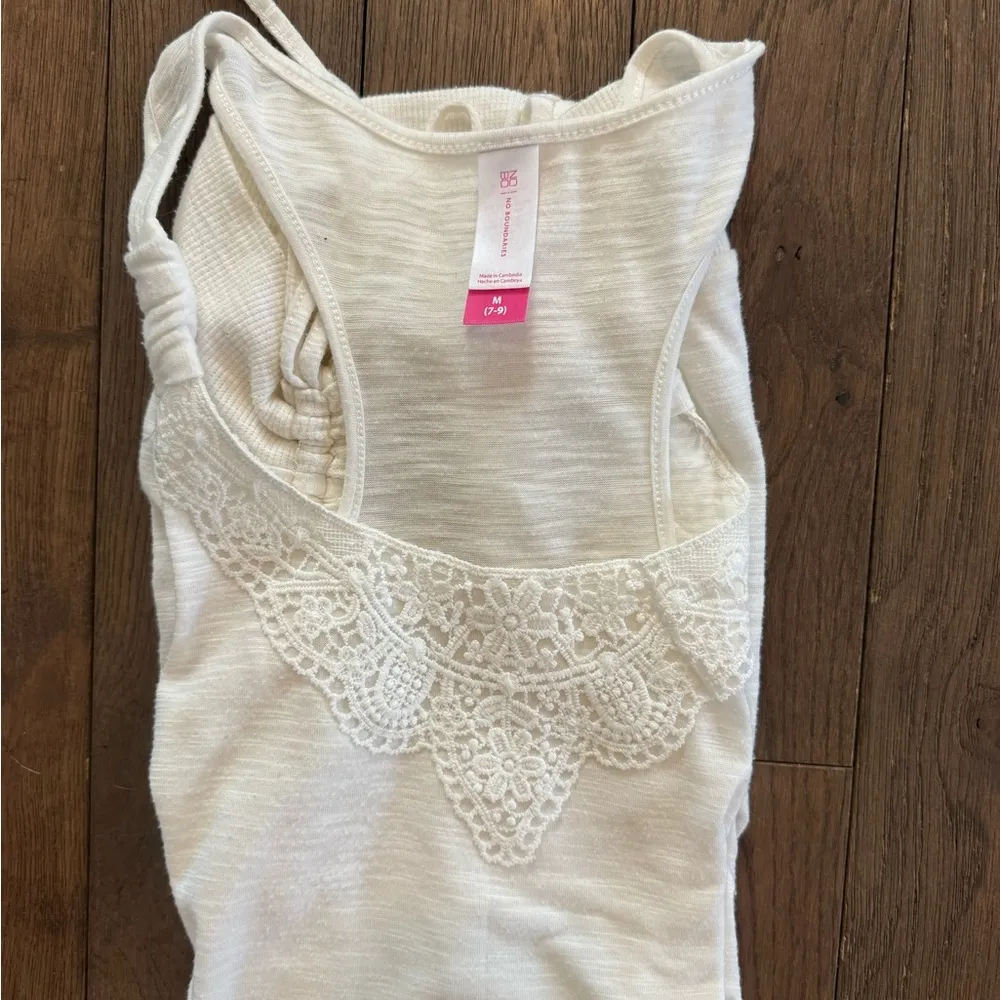 White Lace Trim Tank Top - Image 5