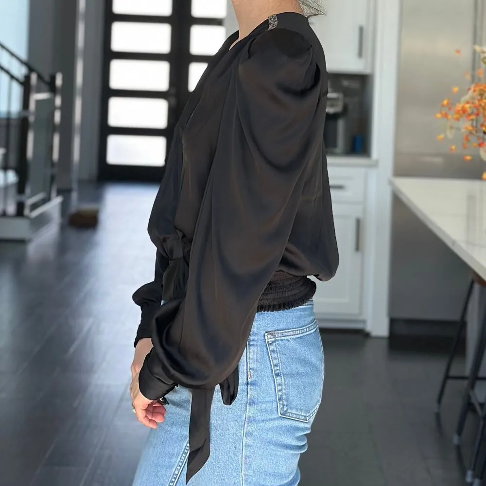 Ramy Brook Mammie Blouse Black Size Small NWT - Image 3