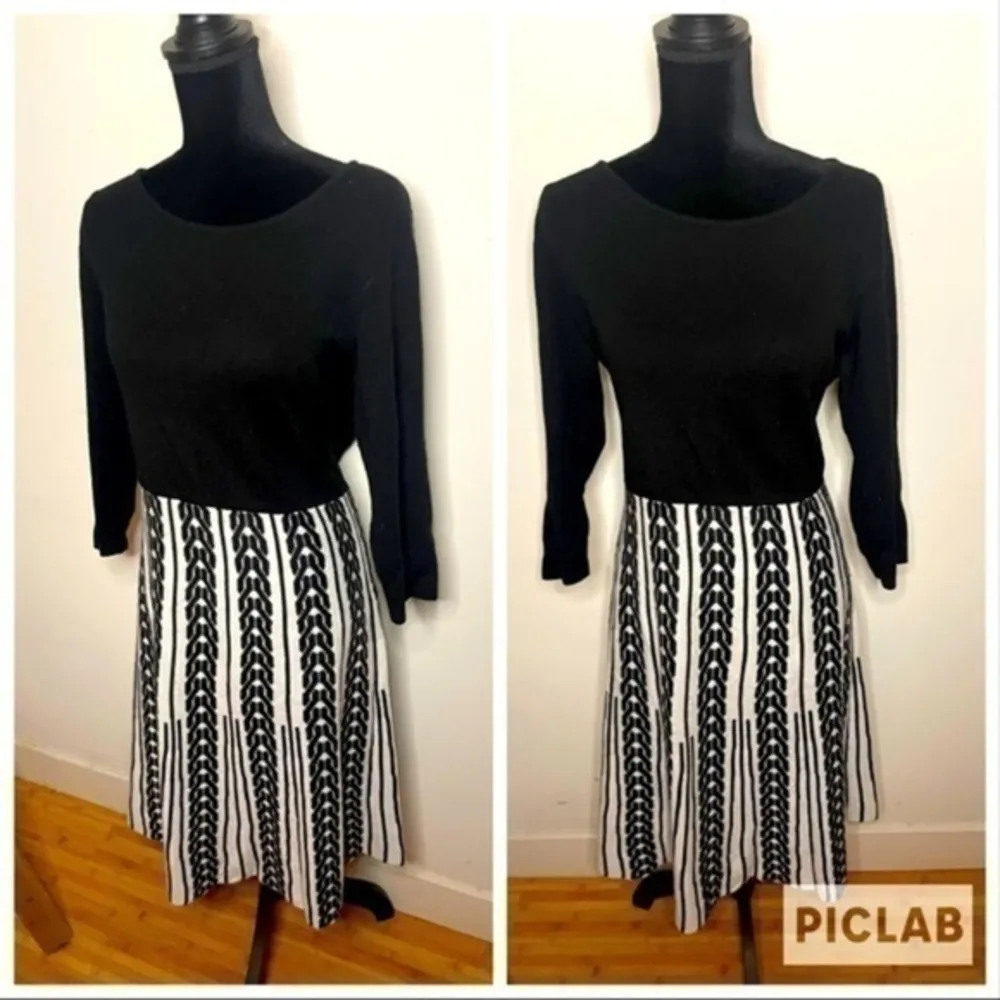 Roz & Ali Woman Black/White Scoop Neck Sweater Dress Size 1X - Image 8