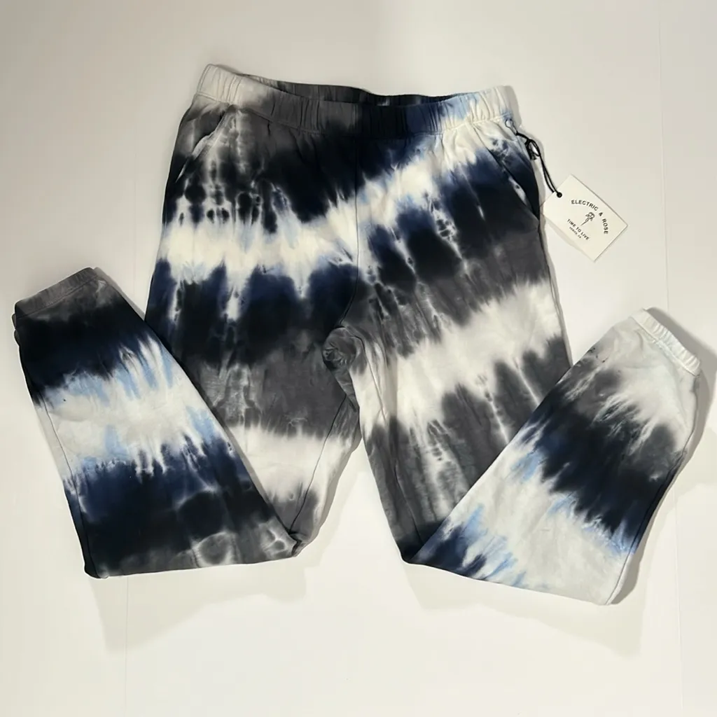 Electric & Rose Tie Dye Justice Sweatpants Small NWT Blue - Image 3