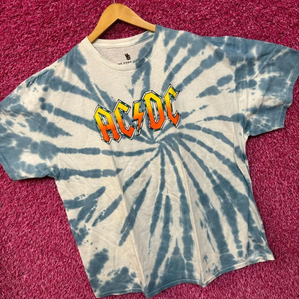 AC/DC Band Name Spell-Out Logo Heavy Metal Tie Dye XL - Image 3