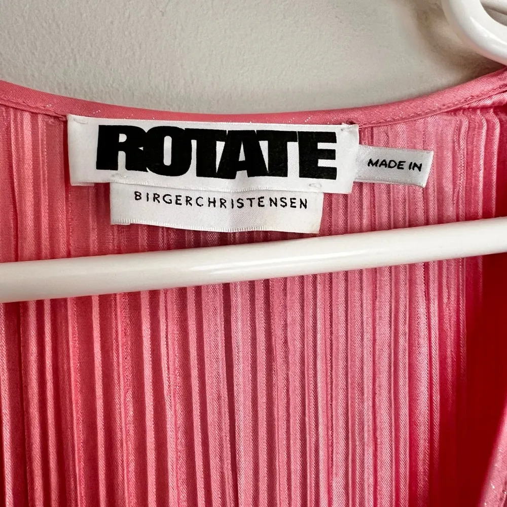 NWOT Rotate Birger Christensen Number 7 Pleat Dress In Bridal Rose Size Small Pink - Image 5