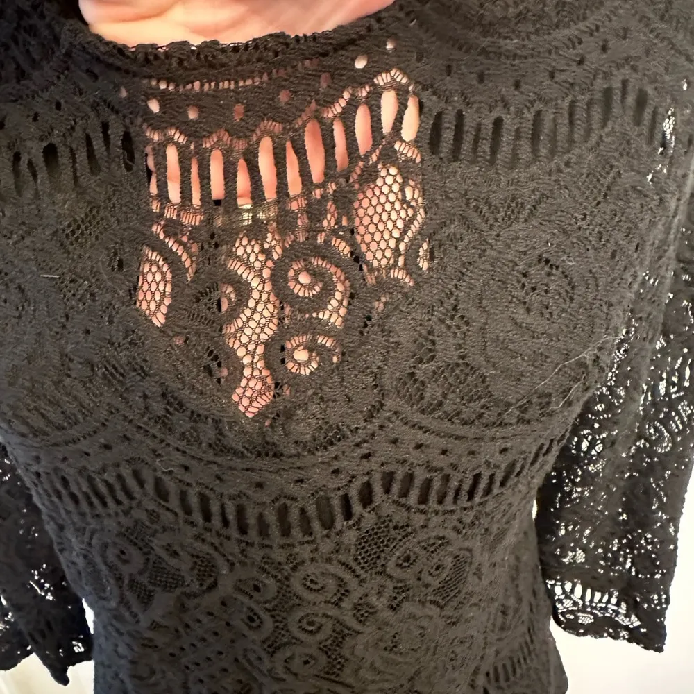 Adrianna Pappell Black Knit Lace Top - Image 4