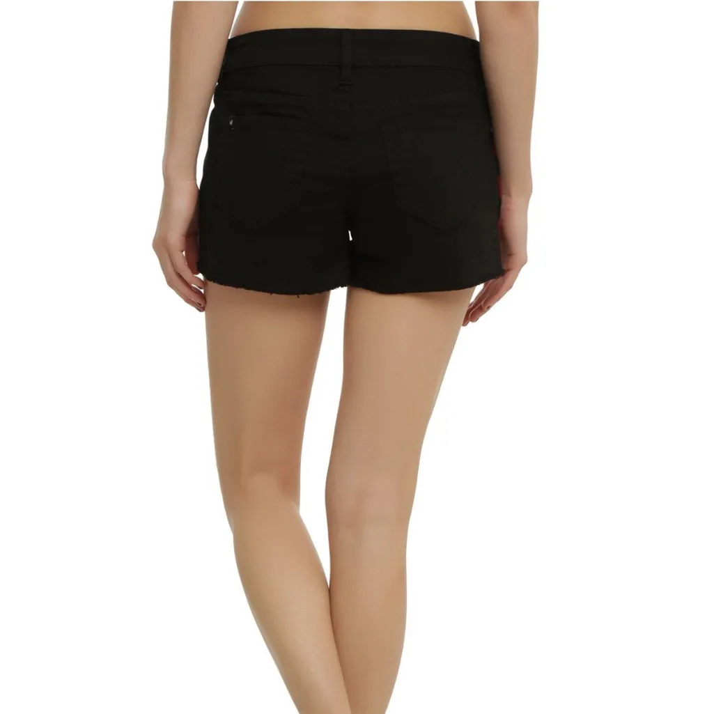 Black & Red Buffalo Check Stud Split Leg Shorts Size undefined - Image 2