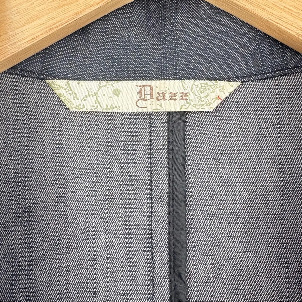 Dazz Blazer Jacket Blouse Women's Size Small Blue Y2k - Image 3