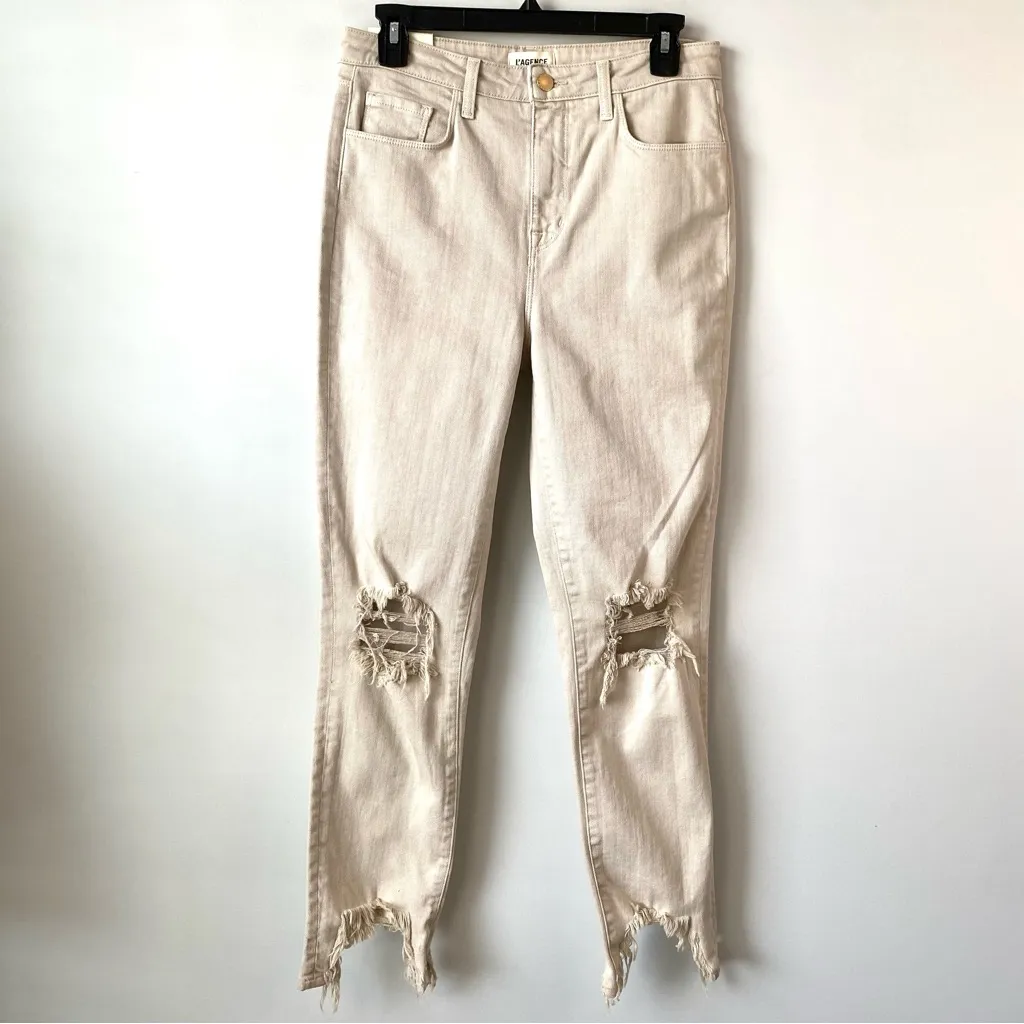 L’agence High Line High Rise‎ Skinny Jeans Biscuit Destructed 28 - Image 3