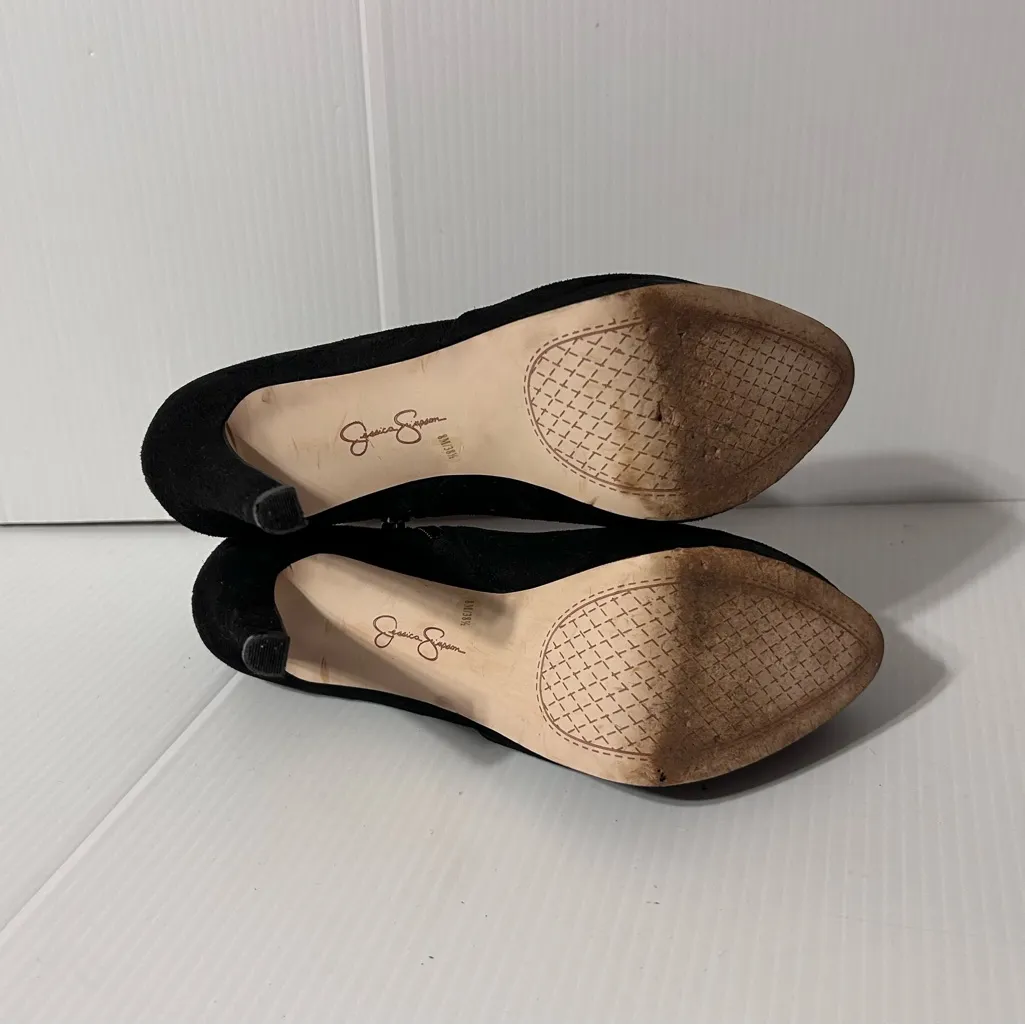 Jessica Simpson Rachie Black Suede platform bootie Heeled Boots women size 8 M - Image 9