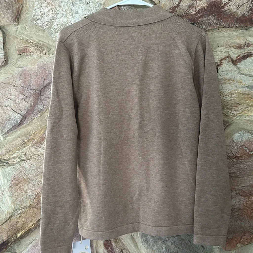 Commense Leisure Collared Pullover Sweater size XS Tan - Image 6