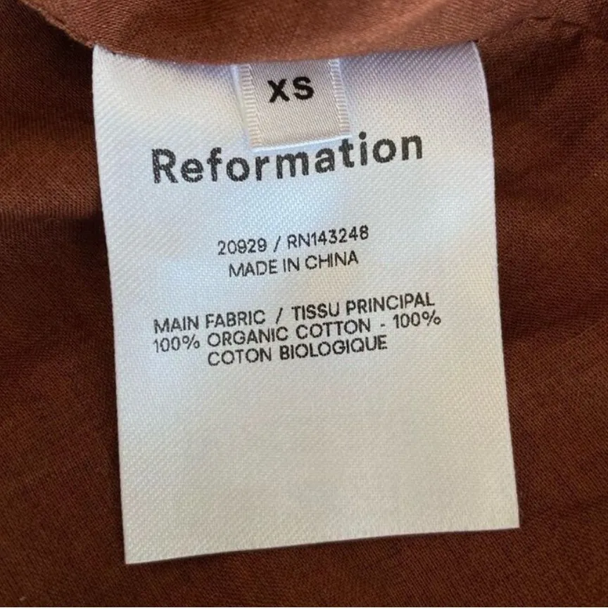 Reformation Bekkah Crocheted Lace Trim Organic Cotton Midi Dress in Cinnamon XS - Image 14