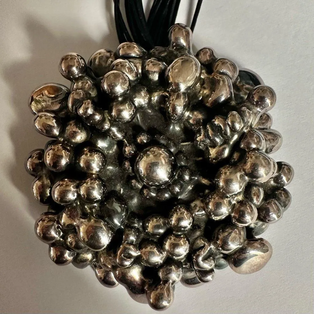 Israeli Sterling silver Electroform Bubble Pendant Necklace - Image 3