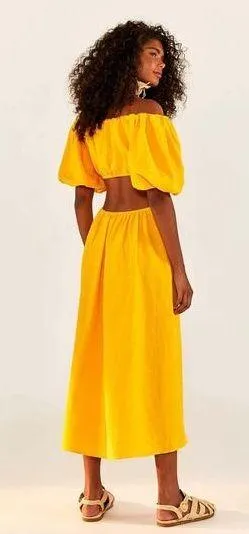 NEW Farm Rio Yellow Midi Knot Dress - Image 2