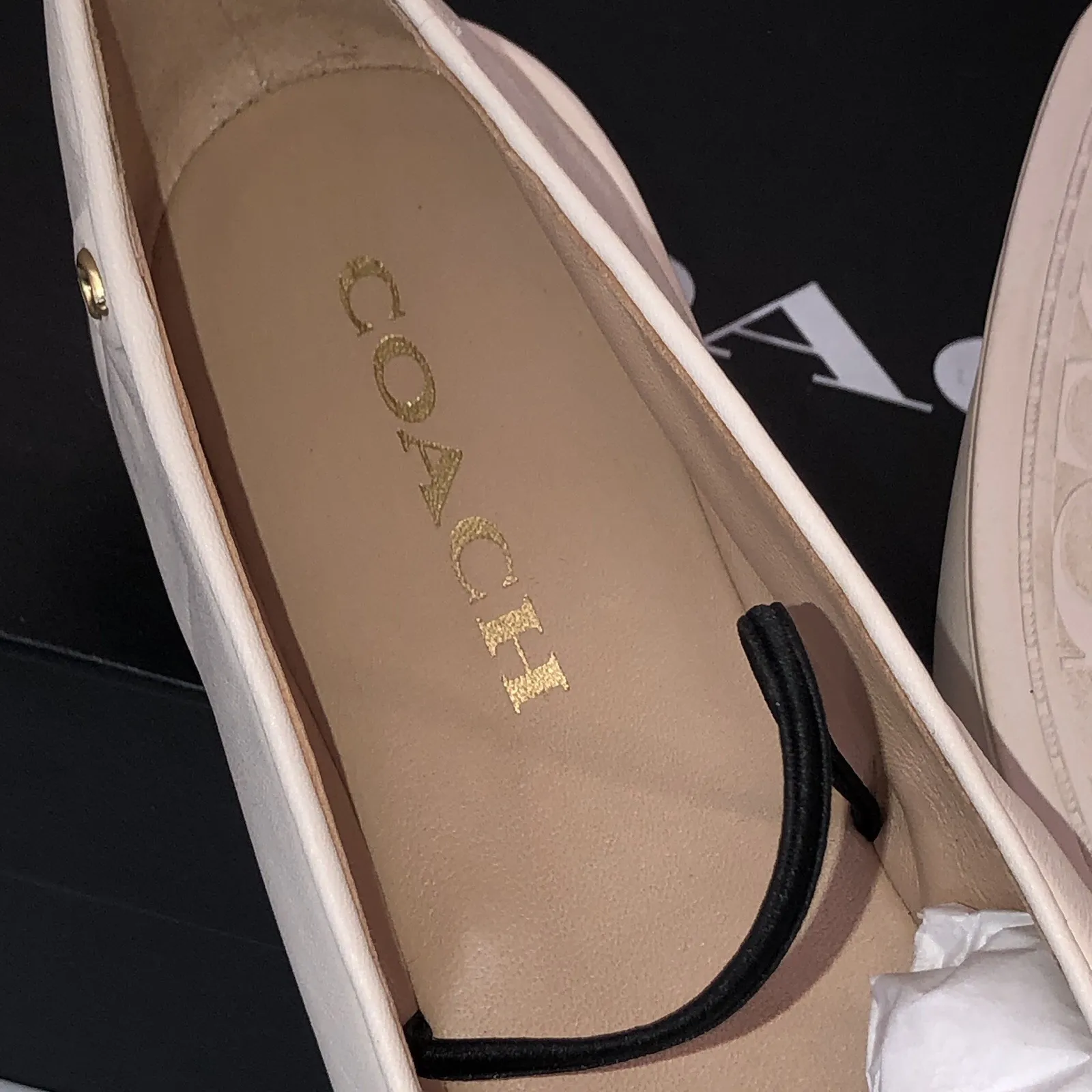 Coach Womens Emilia Leather Shoes Mary Jane Flat Chalk Cream Size 9 NIB Strap - Image 8