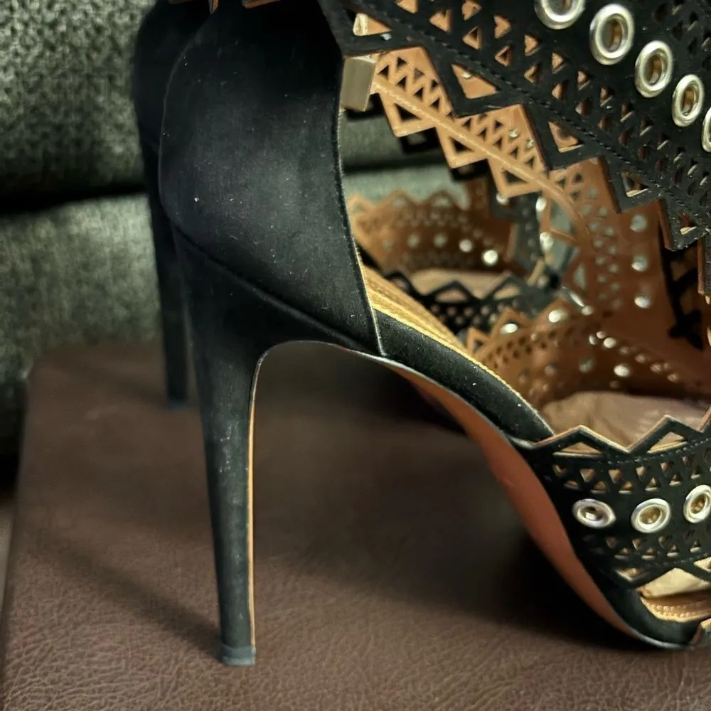 Alaia Suede Heels 41 Black Size 10 - Image 5