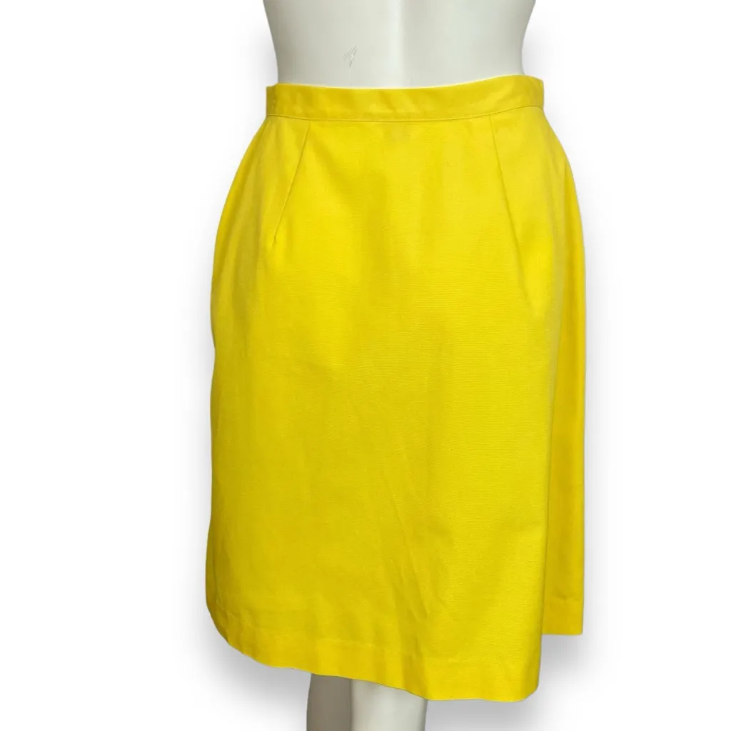 Vintage Skirt‎ Mod Yellow Square Snaps A - Image 2