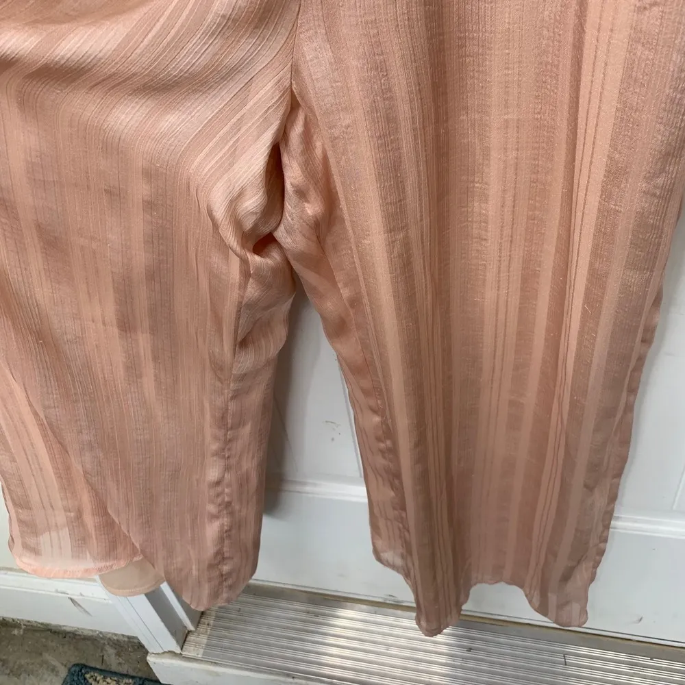 Show me Your mumu Bianca wispy blush pink wide leg ruffle jumpsuit medium summer - Image 3