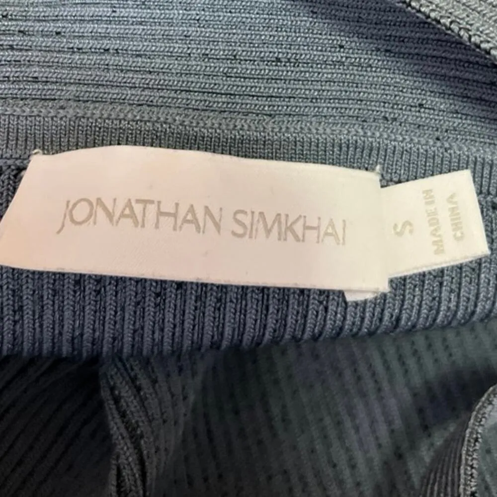 Jonathan Simkhai Blue Rib Knit Sleeveless Cami Camisole Mini Tank Dress Size S - Image 4