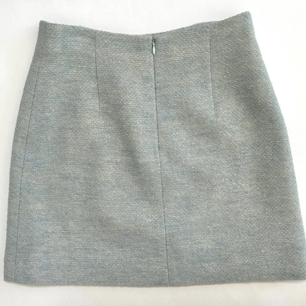D&G Dolce Gabbana Ittierre Spa Mini Skirt Textured Viscose in Blue US Size 4 - Image 4