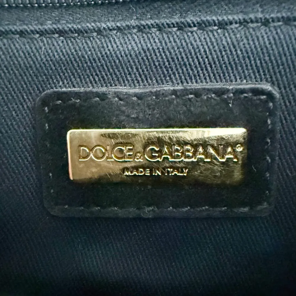 DOLCE & GABBANA | Knit Trim Ponyhair Sicily Satchel Shoulder Strap Purple Black - Image 15