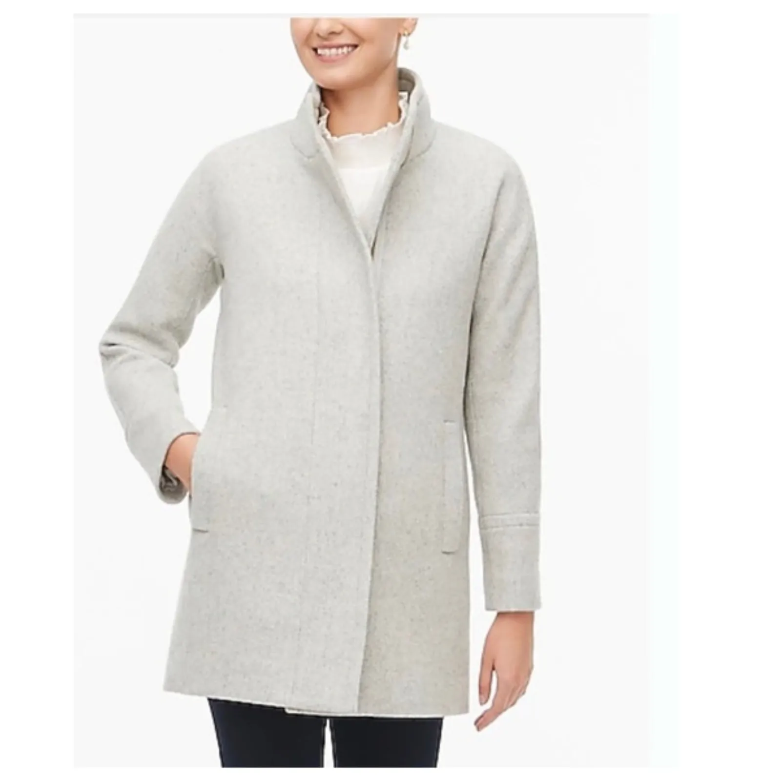 J. CREW Factory Wool Blend City Coat Size 6 - Image 2