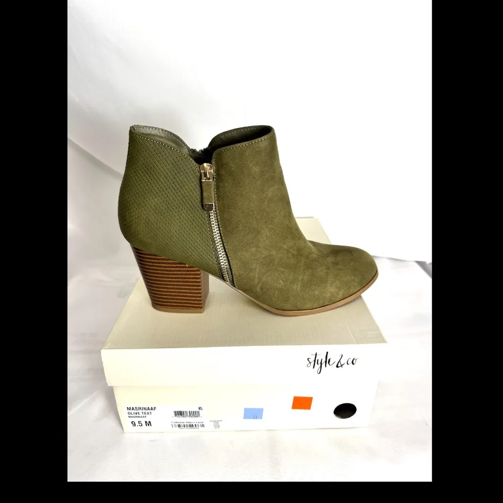 Style & Co. Green Ankle‎ Booties with Suede Finish - Image 4